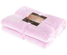 DecoKing 66201 Kuscheldecke 170x210 cm rosa Decke Microfaser Wohndecke Tagesdecke Fleece weich sanft kuschelig skandinavischer Stil pink Puder Henry