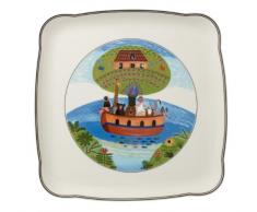 Villeroy & Boch Charm & Breakfast Design Naif Servierplatte, 30 cm, Premium Porzellan, Weiß/Bunt