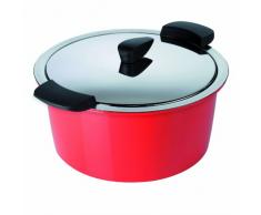 KUHN RIKON 30710 Thermokochgeschirr HOTPAN Kochtopf mit Deckel, rot, 1 Liter, 14 cm, dampfgaren, warmhalten, induktionsgeeignet, spülmaschinengeeignet, Edelstahl