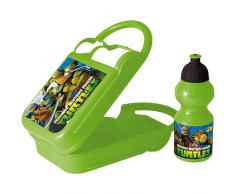 Joy Toy 748470 Jausenbox mit Sportflasche Turtles 400 ml