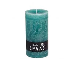 Spaas 8 Rustikale Stumpenkerzen ohne Duft, Paraffinwachs, Smaragdgrün, D 70 mm x H 130 mm