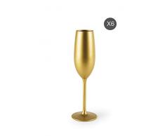 Excelsa Gold Set 6 Gläser Flute, Glas
