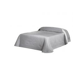 Eysa Bettüberwurf, Polyester, Jaquardgewebe, 235 cm, 75 Prozent, 25 Prozent Baumwolle Piramide Tagesdecke, Silber, 06