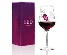 RITZENHOFF Red Rotweinglas von Nicole Winter, aus Kristallglas, 580 ml, mit edlen Platinanteilen