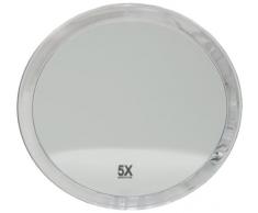 Make Up Spiegel mit 5-fach Vergrößerung, Großer Badezimmer Schminkspiegel 23cm rund mit Saugnapf, Acryl Makeup Spiegel für zuhause und unterwegs von Fantasia