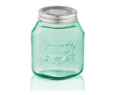 Leifheit Einmachglas 3er Set 1,0 L Jungle Green, Weckglas mit Deckel ideal für Eingemachtes und Selbstgemachtes, dekoratives Vorratsglas, spülmaschinengeeignet, Marmeladenglas, Einkochglas, rund, grün