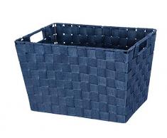 WENKO Aufbewahrungskorb Adria M - Badkorb, 35 x 22 x 22.5 cm, Dunkelblau