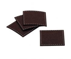 kela Glas-Untersetzer Alia quadratisch 4-teilig aus Filz in braun, 10 x 10 x 1 cm, 4-Einheiten