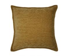 McAlister Textiles einfarbiger Chenille-Kissenbezug, Ockergelb, weich, gewebt, dekoratives Zierkissen, Größe: 35,6 x 35,6 cm