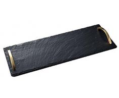 The Just Slate Company klein Serviertablett mit Gold Griffen