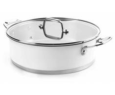 LACOR 43624 Pfanne 24 cm mit Glasdeckel, weiß