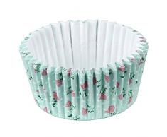 Zenker Muffinförmchen Vintage-Rose 5x3cm 50 Stück aus Papier, hellblau/rosa, 5 x 5 x 3.5 cm, Einheiten