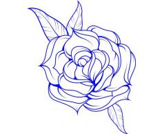 INDIGOS 4051095058106 Wandtattoo W623 Blümen 80 x 44 cm, Wandaufkleber in 3 Größen, blau