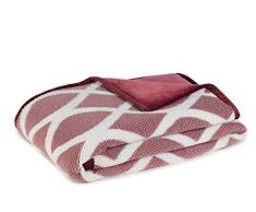 Gözze Wohn- und Kuscheldecke, Doppellagig verarbeitete Wendedecke, 150 x 200 cm, Jacquard, Altrosa, 40142-39-150200