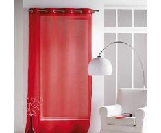 Douceur dIntérieur - 1622558, Gardine Mit Osen, 140 X 240 cm, Paloma, Voile Crash,Optik, Rot
