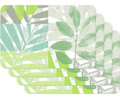 Venilia LEAVES Tischset Platzset für Esszimmer Blätter Muster, 4er Set abwischbar Polypropylen, lebensmittelecht, 45 x 30 cm, 4 Stück, 59105