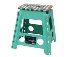 JVL Tritthocker, zusammenklappbar, groß, Türkis/Grau