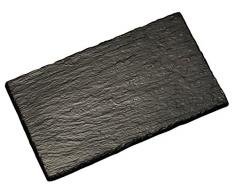 KESPER Buffet- & Servierplatte 41340, Melamin, Schiefer-Optik, Maße: 32,5 x 26,5 x 0,7 cm - Gastro-Norm 1/2