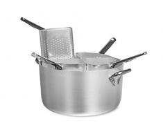 Pentole Agnelli Kasserolle mit 2 colapsta A spicchioi hoch Stärke 3 mm mit Zwei Griffen Edelstahl Mit 4 Siebeinsätzen/hoch 36 cm
