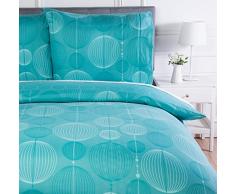 AmazonBasics - Bettwäsche-Set, Mikrofaser, 140 x 200 cm, Industrial-Blaugrün