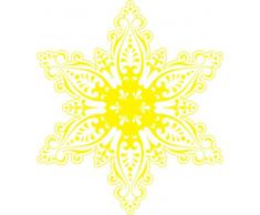 INDIGOS 4051095033868 Wandtattoo w322 Schneeflocke Wandauskleber in 3 Größen, 96 x 83 cm, gelb