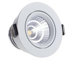 Sensati Kleine exklusive Design LED Einbauleuchte Downlight Spot schwenkbar, dimmbar 272 lm, inklusive Treiber, Gehäusefarbe weiß, warmweiß T105 1 WW W