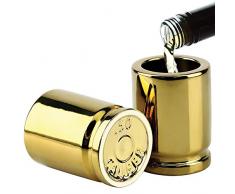 BARBUZZO 50 Caliber Shot Glas (Set von 2) 50-Kalorien-Shots Goldfarben