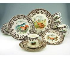 Creatable 17076, Serie HAYDAN Grove, Geschirrset 30 teilig Kombiservice, Mehrfarbig, Steingut