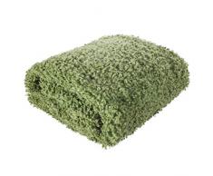 Eurofirany Decke Tagesdecke Wohndecke Flauschig Haariges Fell Fellimitat Weich Wohnzimmer Schlafzimmer Couchdecke Sofadecke Überwurf, Olivgrün, 150x200cm