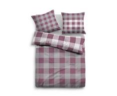 TOM TAILOR 0009866 Flanell Bettwäsche Garnitur mit Kopfkissenbezug (Baumwolle) 1x 155x200 cm + 1x 80x80 cm, Mauve