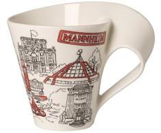 Villeroy & Boch Cities of the World Kaffeebecher Mannheim, 300 ml, Premium Porzellan, Weiß/Bunt