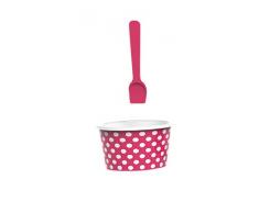 ZAK Dotty Eisbecher Ø 8 cm mit Eislöffel, beere/weiß