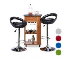 Relaxdays Barhocker 2er Set, höhenverstellbar, drehbar, bis 120 kg, mit Lehne, Barstuhl, HBT: 98,5 x 46 x 39 cm, schwarz