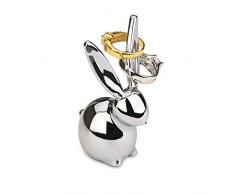 Umbra Zoola Hasen Ringhalter – Moderne Ringablage, Ideales Gastgeschenk, Metall / Silber