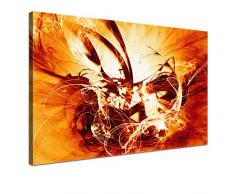 LANA KK - Leinwandbild Graf Fire Orange abstraktes Design auf Echtholz-Keilrahmen â Fotoleinwand-Kunstdruck in orange, einteilig & fertig gerahmt in 100x70cm