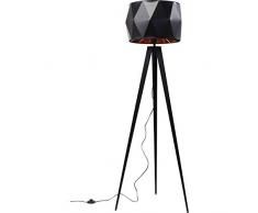 Kare Design Stehleuchte Triangle Tripod Matt Black, Fuß: Stahl verchromt, Schirme: Polyvinylchlorid (Hart-PVC), Kabel: Polyester, Schwarz