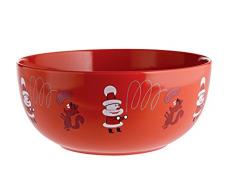 Alessi AMGI56 R Get Nuts! Gebäckschale aus Porzellan mit Dekor 24 cm Durchmesser, rot