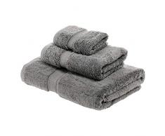 Superior Handtuch-Set, ägyptische Baumwolle, 900 g, 3-teilig Face, Hand, and Bath anthrazit