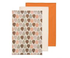 Premier Housewares Set von 3 Geschirrtücher, Orangenblatt, 100% Baumwolle