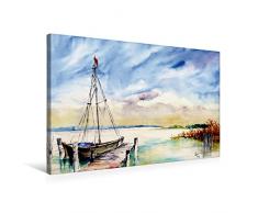 Calvendo Premium Textil-Leinwand 75 cm x 50 cm quer, Am Bodden | Wandbild, Bild auf Keilrahmen, Fertigbild auf echter Leinwand, Leinwanddruck Natur Natur