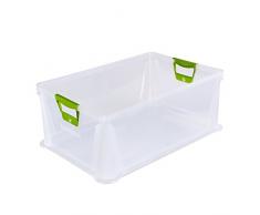 keeeper Aufbewahrungsbox mit Softgriffen, 59 x 39 x 23,5 cm, 45 l, Luis, Transparent