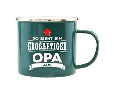 History & Heraldry Echter Kerl Emaille Becher, Opa, Mehrfarbig