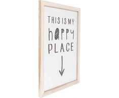 Kare Design Bild Frame My Happy Place, 50x38cm, Bild mit Bilderrahmen und Schriftzug, schwarz und weiß, Bilderwand, Wandbilder mit Sprüchen, (H/B/T) 50x38x2cm