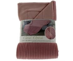 Gözze Wohndecke in Cord Optik, 150 x 200 cm, Altrosa, 40067-39-150200