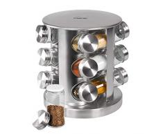 STONELINE Gewürzregal, Edelstahl mit 12 Glasflaschen