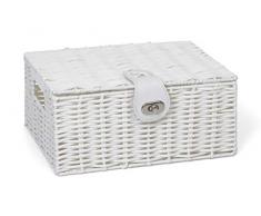 ARPAN Aufbewahrungskorb aus Kunstharz, mit Deckel und Schloss, Weiß