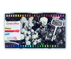 Conté a Paris 50134, 48 farbige Carré Kreiden, Pastellkreiden in Vierkantform, 48 Farben