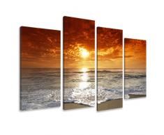 Visario Leinwandbilder 6038 Bilder auf Leinwand Sonne Meer, 130 x 80 cm