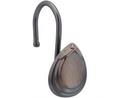 AmazonBasics – Haken für Duschvorhang, Tropfen, Bronze mit Ölschliff