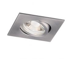 s.LUCE Einbaustrahler Prim GU10 230V schwenkbar eckig Aluminium gebürstet Einbauleuchte Einbauspot Strahler Spot für 68mm Ausschnitt